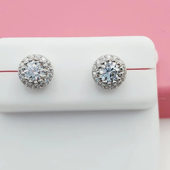 "925 Sterling Silver Cubic Zirconia Earrings, U19254599 - Picture 1 of 11